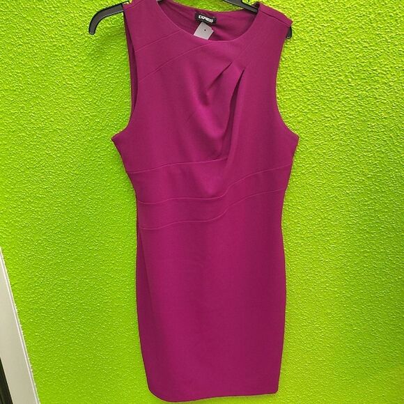 Express Pink Sheath Mini Dress Cowl Neck Sleeveless - Picture 1 of 2